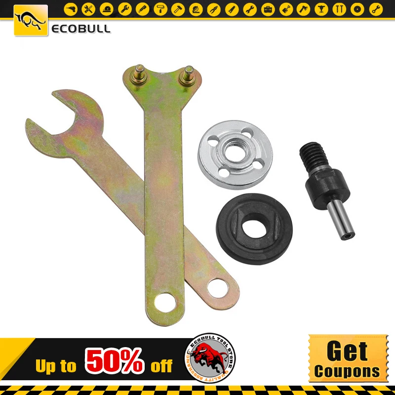 

1Set 5PCS 10MM Electric Drill Conversion Angle Grinder Connecting Rod Cutting Disc Polishing Wheel Metals Handle Holder Adapter