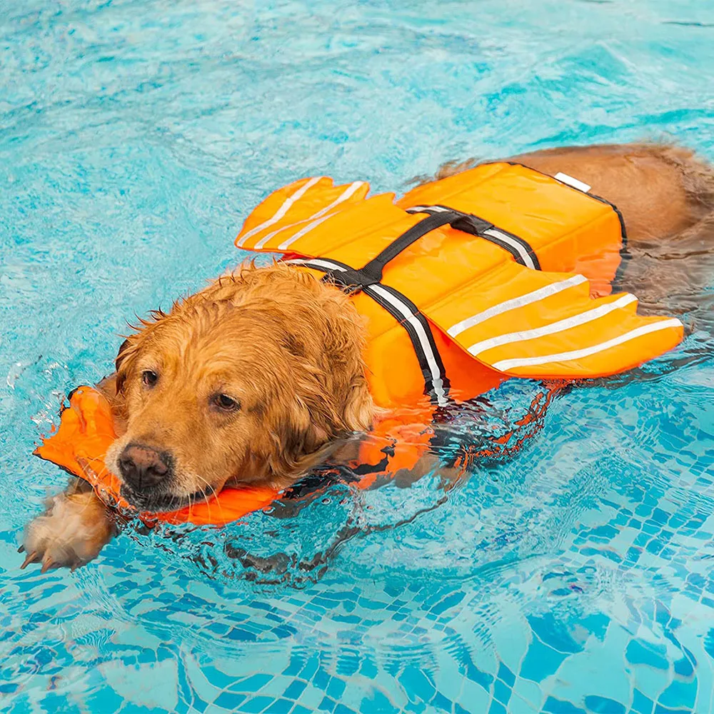

Dog Life Jacket Wings Design Pet Life Vest Dogs Flotation Lifesaver Preserver Swimsuit with Handle for Swim Pool Beach Boating