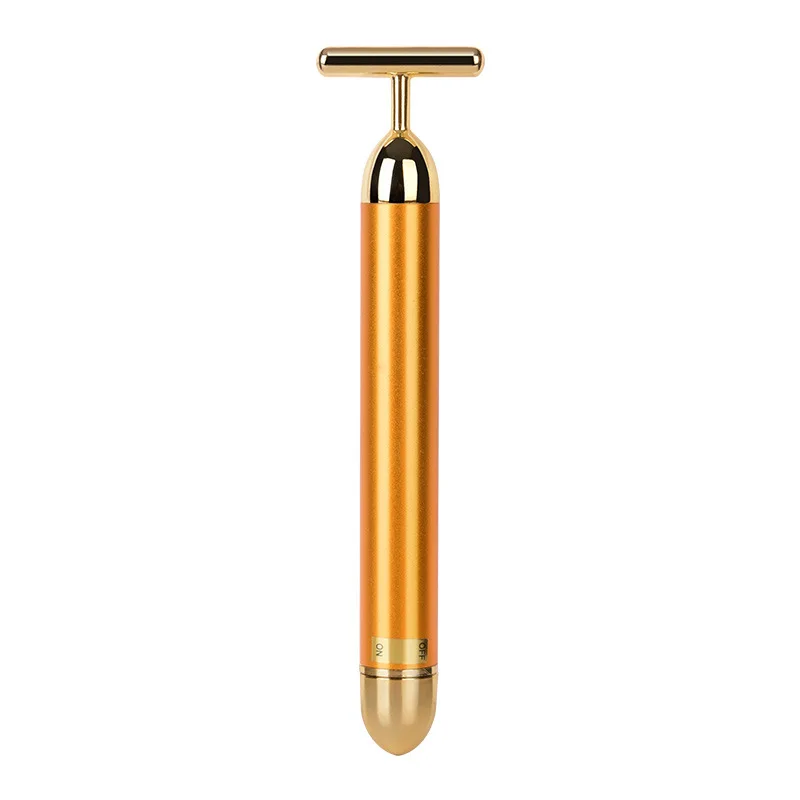 

Hot Home Use Beauty Equipment 24k Gold Vibrating Lifting Skin Care Tools Massage Face Roller Facial Massager
