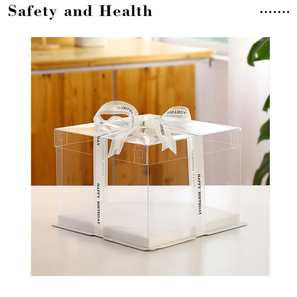 

Cake Box Boxes Carrier Clear Container Transparent Packagingbirthday Cupcake Display Wedding Gift Bakery Disposable Packing Tall