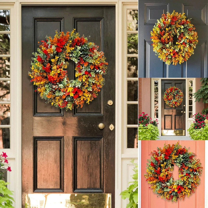 

Осенний искусственный венок, Осенний венок, венки для фермерского дома, рустикальные осенние венки, простой винтажный осенний Декор