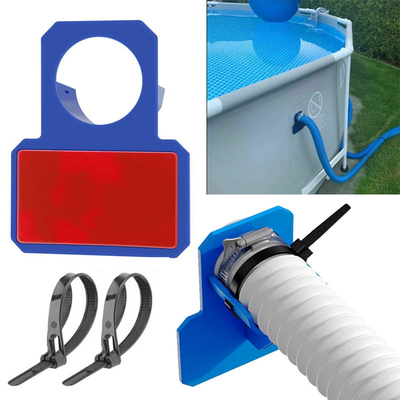 

Swimming Pool Pipe Holder Hose Bracket Mount Supports Pipes 30-38mm for Intex Above Ground Hose Outlet with Cable Tie Fixing