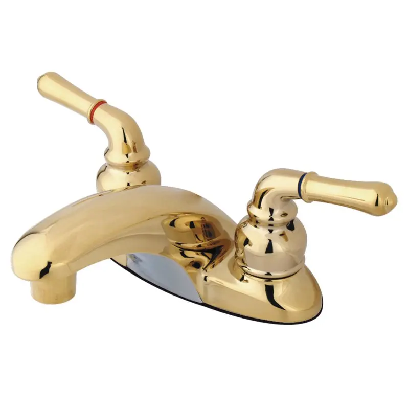 

KB622LP 4 in. Centerset Bathroom Faucet, Polished Brass Mixer Tap Hot and Cold Water Free S hipping