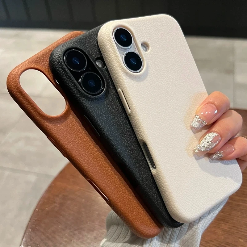 Роскошный матовый чехол для телефона из мягкой кожи Cortex iPhone 11 12 13 14 15 16 Pro Max Plus