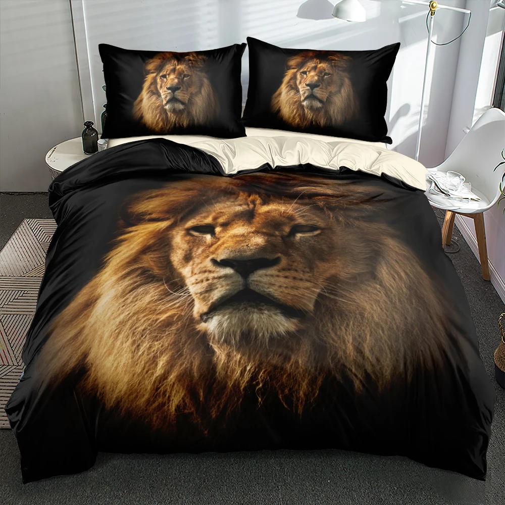 3D цифровое детское одеяло для Льва комплекты постельного белья кремовое