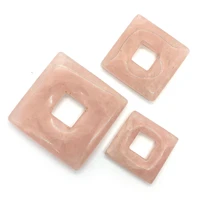 1pc rectangle pendants natural semi precious stone rose quartz material 28mm 35mm 45mm sizes diy for making necklace earrings