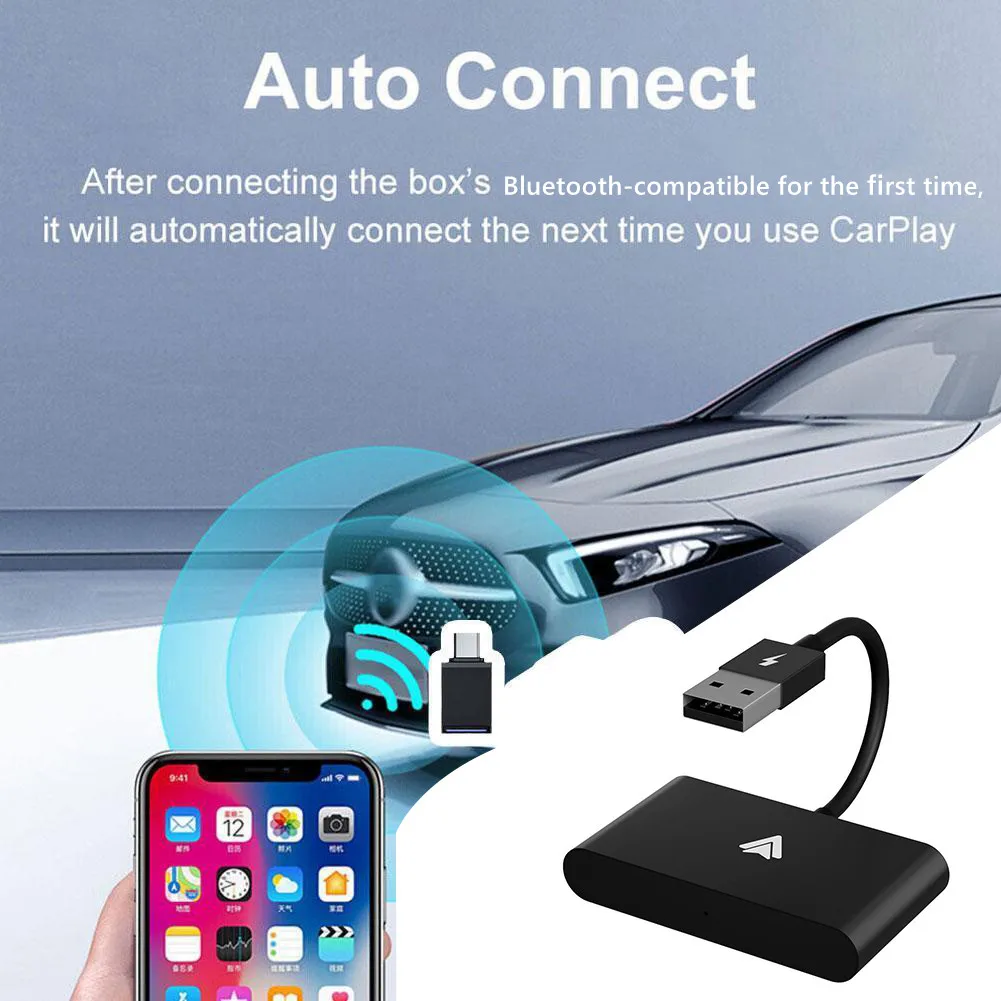 

Автомобильный адаптер Carplay, Carplay, CarPlay Box Dongle, Автомобильный плеер, активатор, беспроводной автомобильный черный для телефона