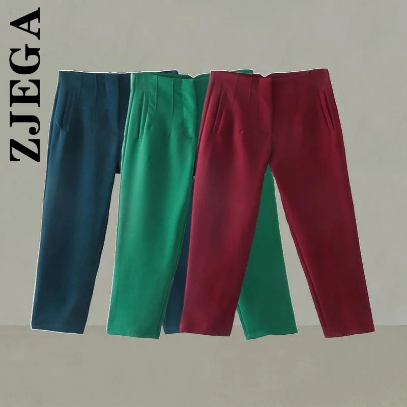

Zjega Women Pants Spring Autumn Trousers All-Match Seam Detail Pants Chic Hip Pant Long Harajuku Sweatpants Mujer Female