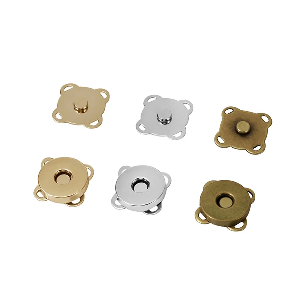 

10 Pcs Magnetic Buttons Crafts Plum Blossom Shaped Clasp Clothing Silver Purses