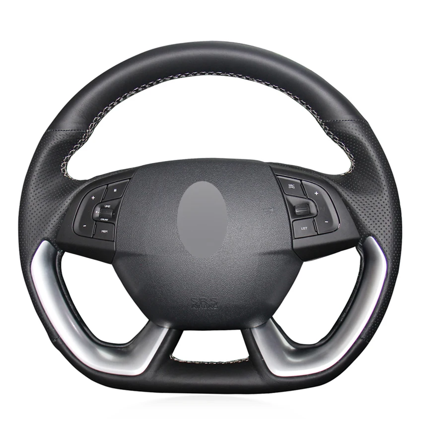 

Black PU Faux Leather Hand-stitched Car Steering Wheel Cover for Citroen DS5 DS 5 DS5LS DS 5LS DS4S DS 4S DS6 DS 6