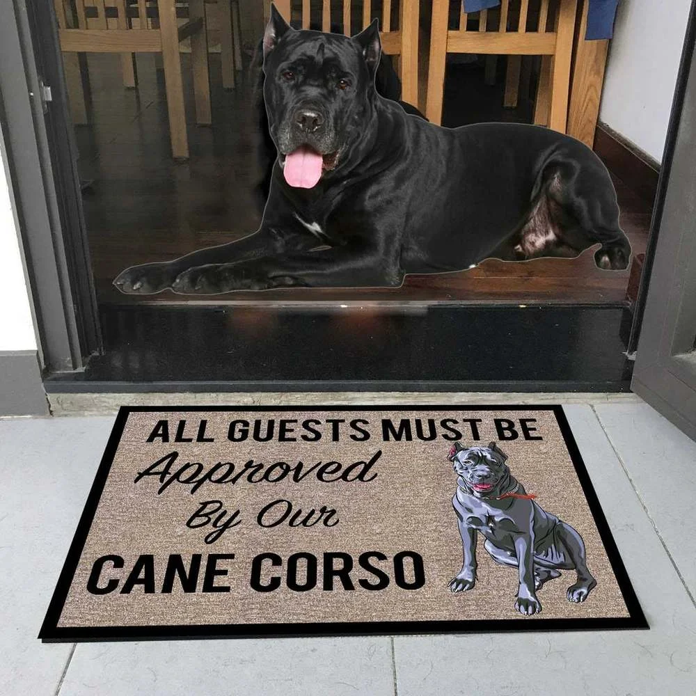 

CLOOCL All Guests Must Be Approved By Our Cane Corso Doormat 3D Print Absorbent Nonslip Pet Dog Carpet Door Mat Drop Shipping