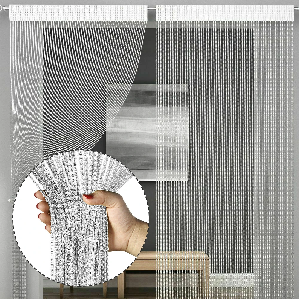 95x200cm Shiny Tassel-Line Curtain Living Room String Blackout Curtain Window Door Divider Drape Living Room Valance Home Decor images - 6