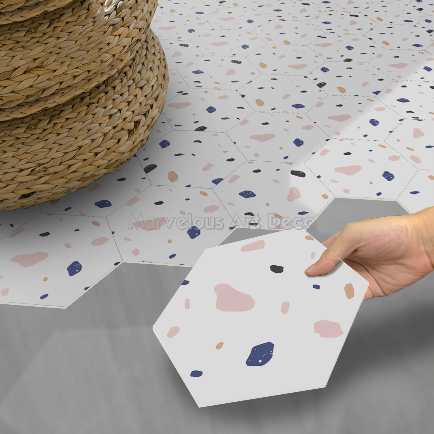 

Новые противоскользящие утолщенные шестигранные напольные наклейки из пены Ixpe для кухни и ванной