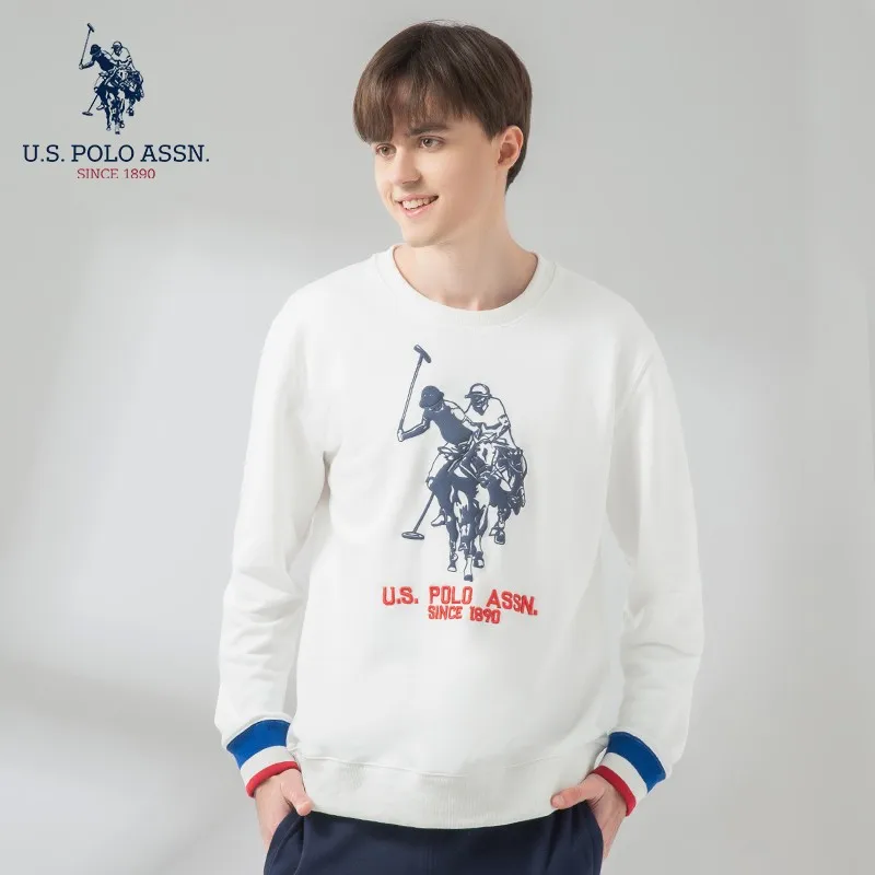 U.S.Polo Assn. Парный свободный свитер с круглым вырезом модный Премиум длинными