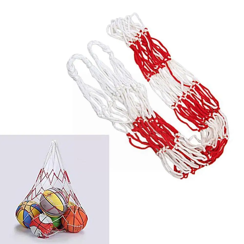 

Large Ball Pocket Bold Volleyball Football Basketball Accessories Basketball Stitching Net White Mesh Bag And Red I4G3