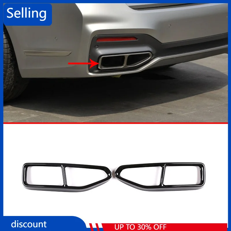 

Автомобильная внешняя крышка выхлопной трубы из нержавеющей стали, отделка, аксессуары для BMW 7 серии G11 G12 2019-2020, быстрая доставка