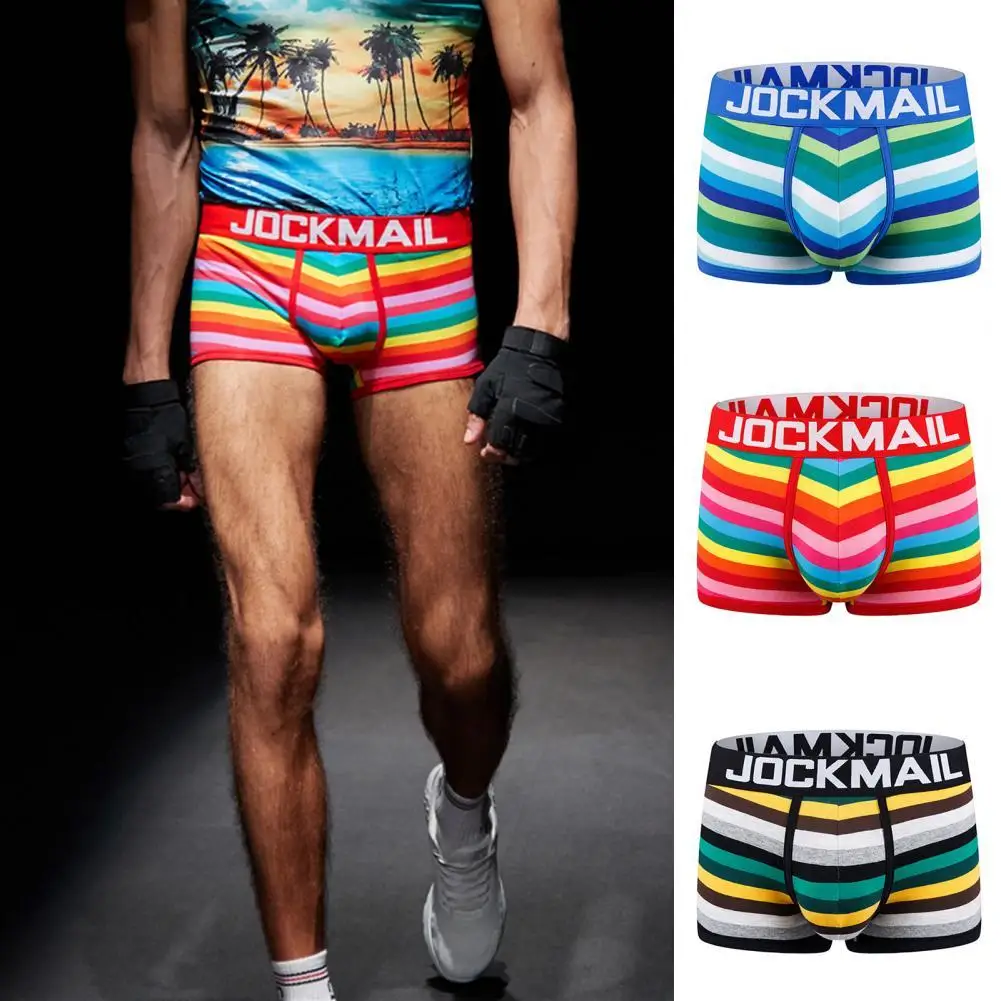 

Fashion U-Bump Men Rainbow Print Boxer Underwear Boxer Underwear Comfortable Lightweight