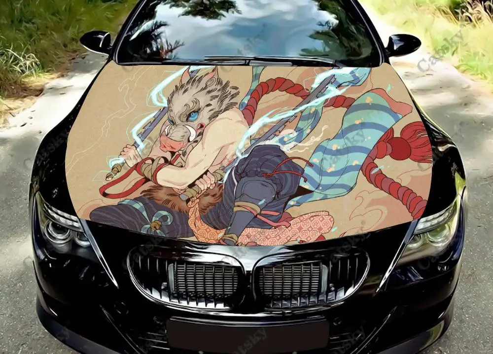 

Inosuke Hashibira Car Hood Vinyl Stickers Wrap Vinyl Film Engine Cover Decals Sticker Universal Car Hood Protective Film