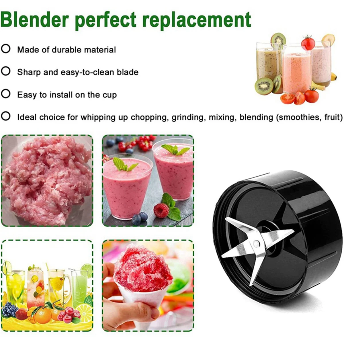 Запасная часть крестового лезвия совместимая с лезвием Magic-Bullet (250 Вт серия MB1001)