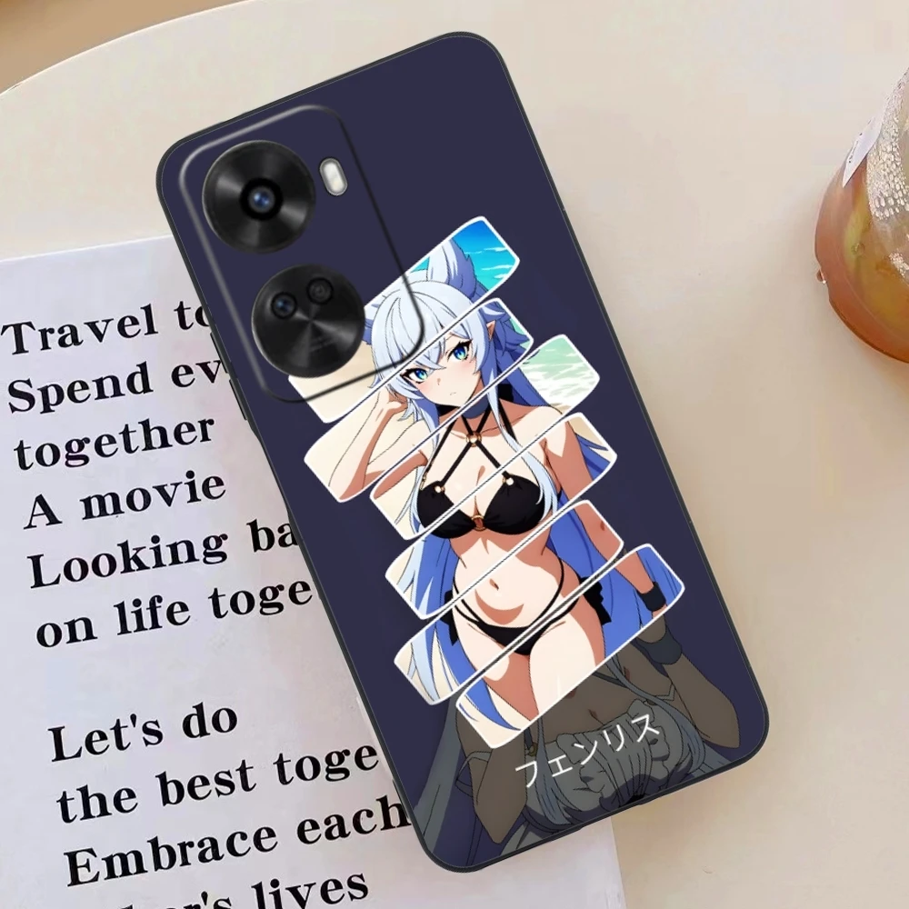 Милый чехол для мобильного телефона с аниме Fenrys Huawei Nova 12 11 10 9 8 7 Pro SE цвет черный