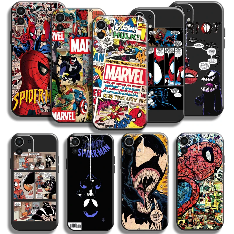 

Comics Spiderman Venom Phone Case For Xiaomi Mi 11 11 Lite 5G Liquid Silicon Coque Black Funda Silicone Cover Back
