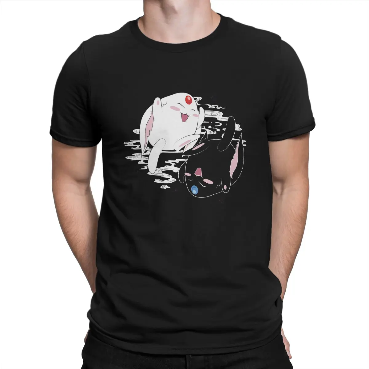 

Мужская футболка Mokona, шикарная футболка из 100% хлопка с круглым вырезом и принтом