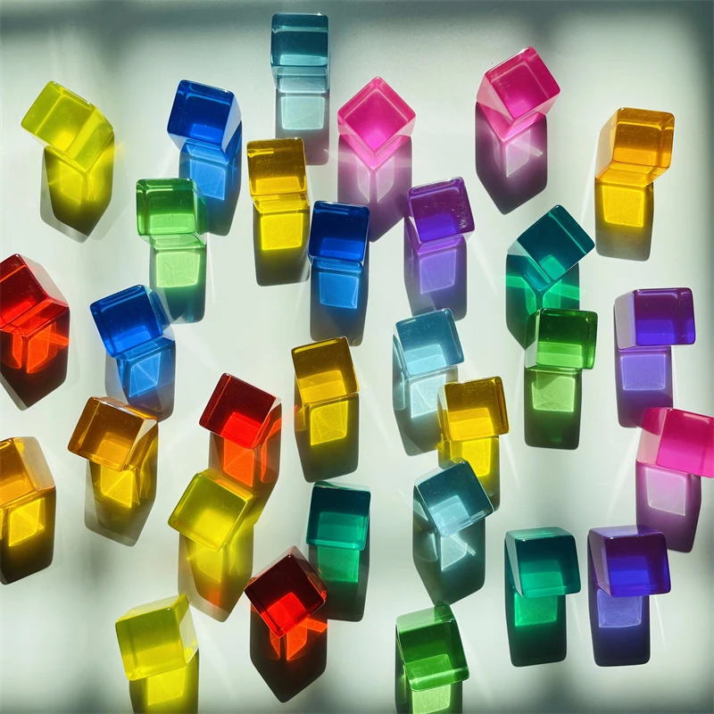dutch wood houses lucite cubes blocks rainbow acrylic building blocks color street open ended play montessori educational toys free global shipping