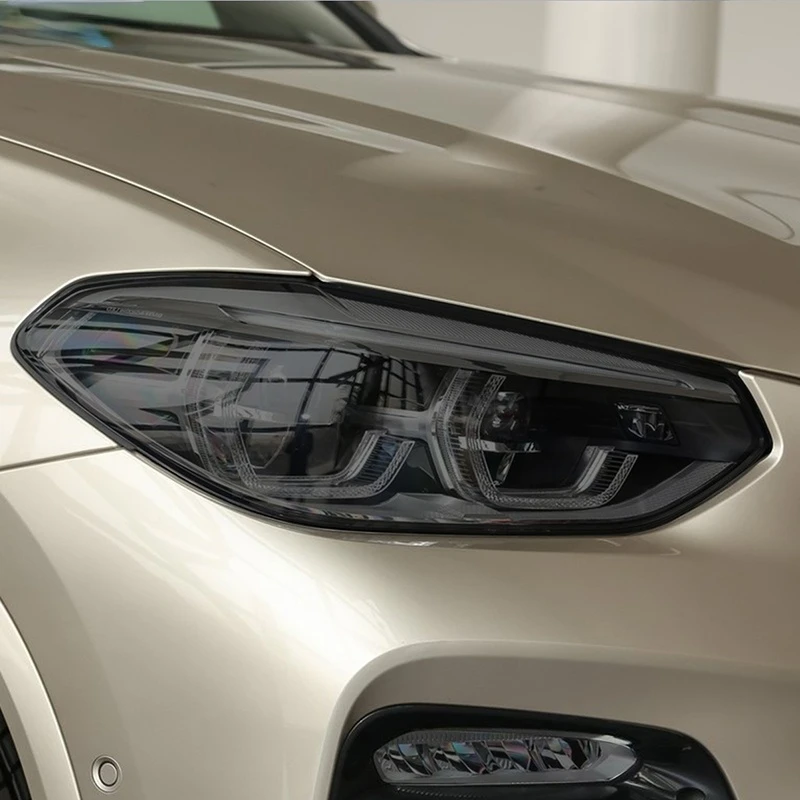 

2 Pcs Car Headlight Protective Film Headlamp Transparent Black TPU Sticker For BMW X4 F26 2014-2018 M G02 2020 Accessories
