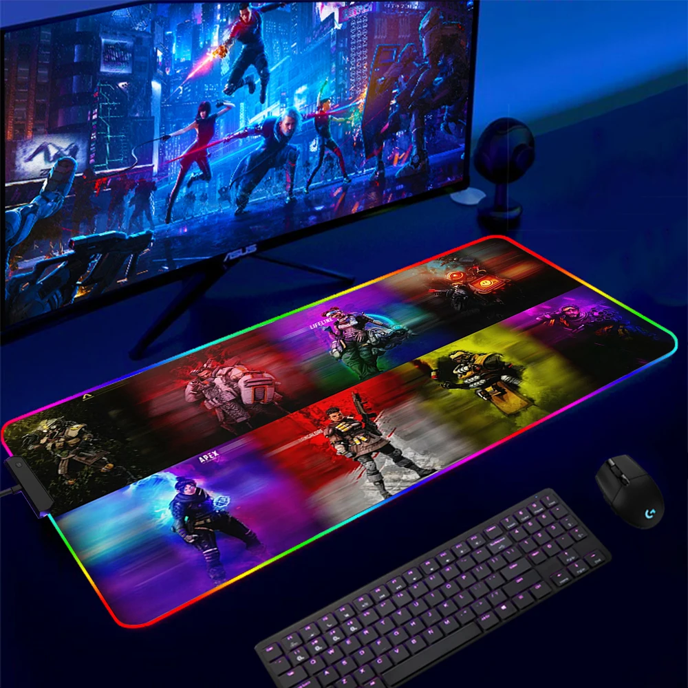 

RGB Apex Legends Keyboard Mousepad Computer Gaming XL Mouse Pad Speed Large Accessories Mouse Mats Office Desk Protector Desktop