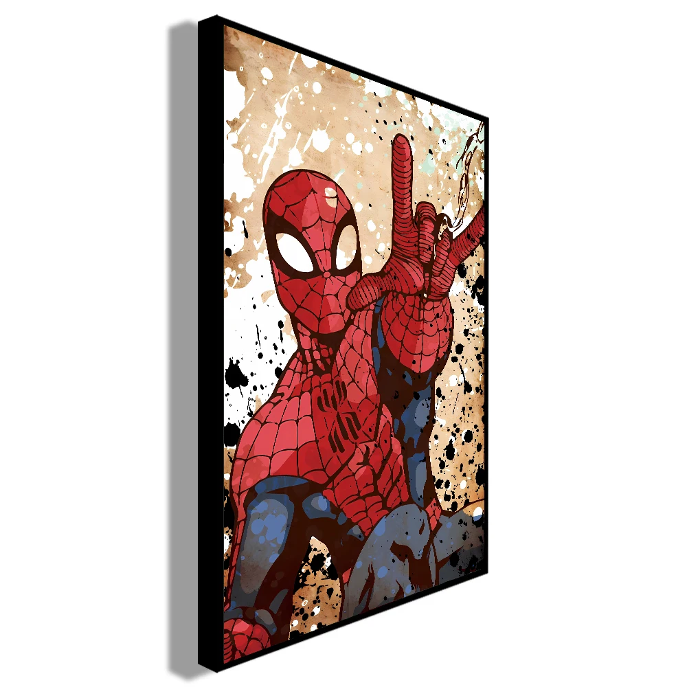 Фото Постер Marvel на холсте: Человек-паук, Железный человек, Бэтмен, Халк. Современный декор для дома без рамы. №4