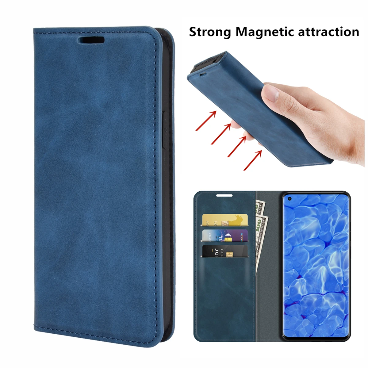 

Магнитный кожаный чехол для OPPO Reno 6 Pro Plus