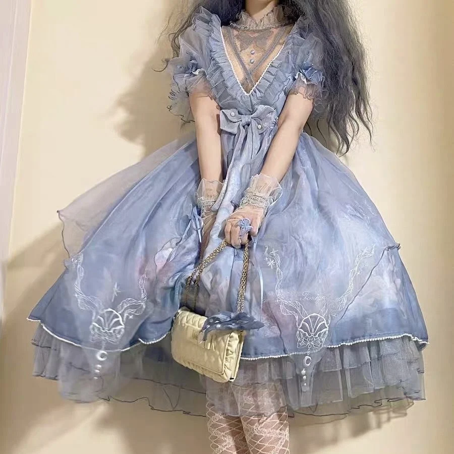 

Оригинальный дизайн, шикарное Сетчатое платье принцессы с вышивкой из жемчуга и баской с высокой талией, платье-миди, бесплатная доставка