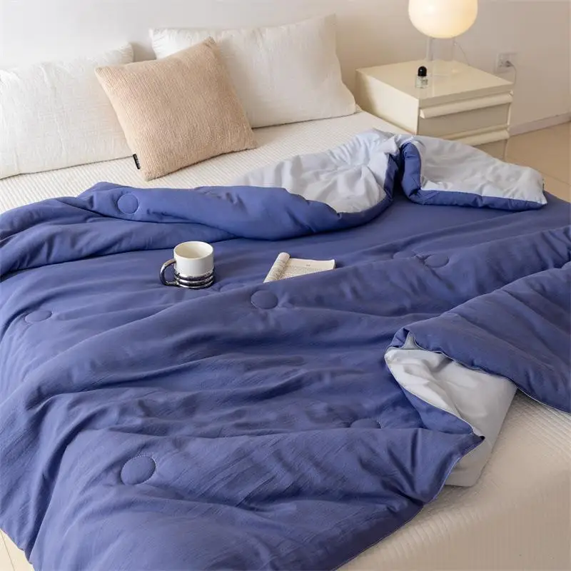 New Autumn and Winter Airable Cover Thin Quilt Washed Cotton Single Dormitory Duvet Insert Machine Washab...