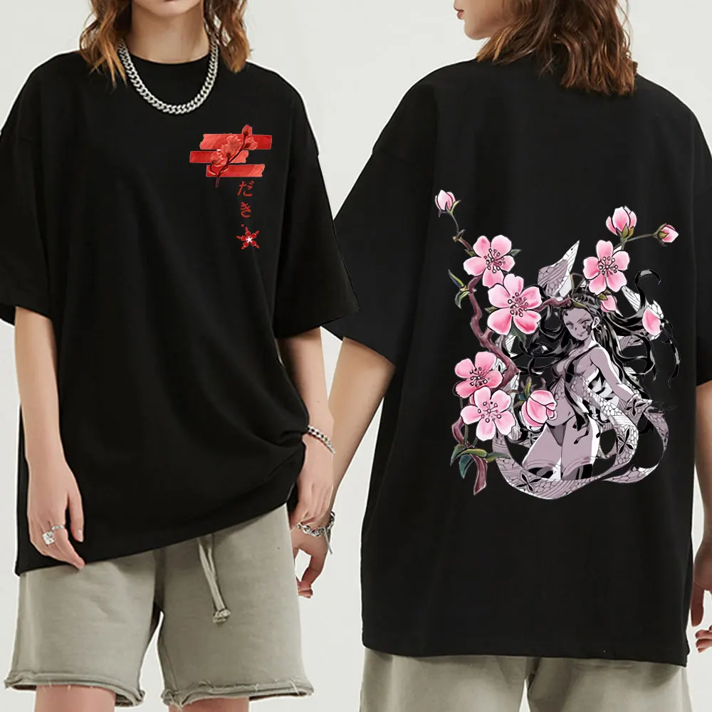 

Футболка Мужская/женская с коротким рукавом, повседневная хлопковая рубашка в стиле оверсайз, с принтом аниме «рассекающий демонов», в стил...