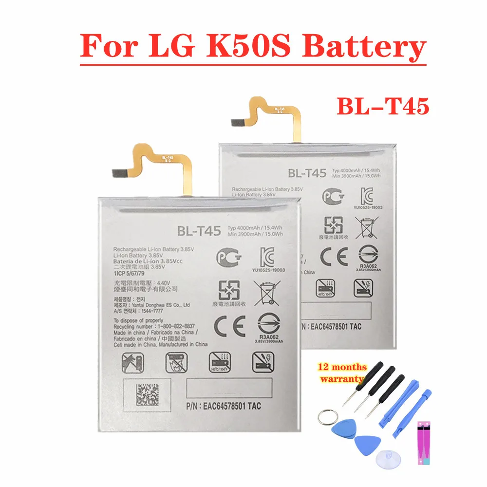 

В наличии 4000 мАч BLT45 BL-T45 Аккумулятор для LG K50S 2019 LMX540HM X540 X540EMW BL T45 Высококачественный аккумулятор для телефона с инструментами
