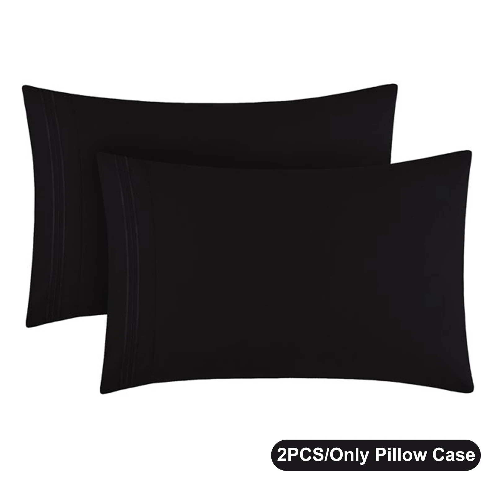 

1pair Breathable Kid Room Easy Care Pillow Case Envelope Closure Stain Resistant King Size Bedroom Durable Machine Washable