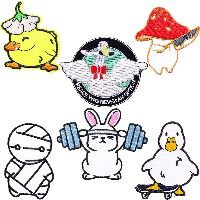 Embroidered Patch Iron On Patches for Clothing Pocket Duck Clothes ...