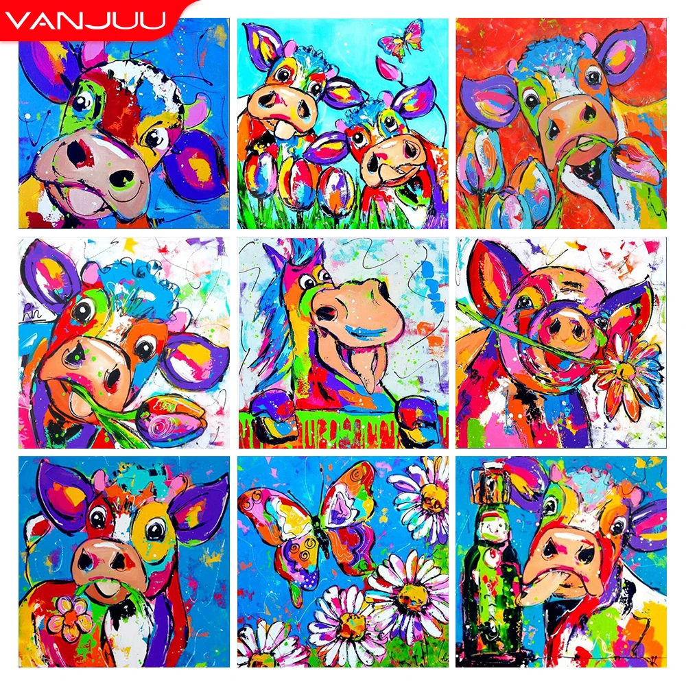 

5D Diamond Painting Animal Full Drill Diamond Mosaic Cross Stitch Kits DIY Rhinestones Home Wall Decor Gift
