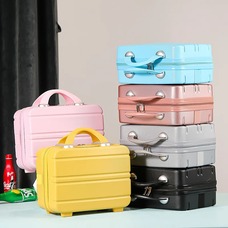 New Portableb Handheld Luggage Box for Women Suitcase Small 14 inch Makeup Case  Lightweight Mini Cute Travel Cosmetic Case