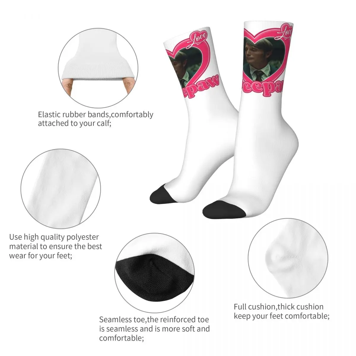 I Love My Peepaw Mads Mikkelsen носки на осень винтажные мужские теплые мягкие для взрослых