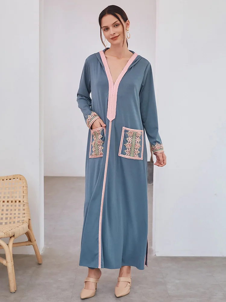 

TOLEEN Women Casual Elegant Maxi Dress 2022 Spring Long Sleeve Pockets Abaya Muslim Turkish Evening Party Festival Robe Vestidos