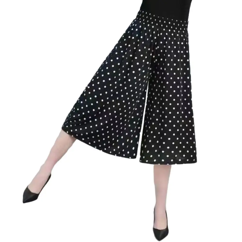 Женские элегантные повседневные брюки с цветочным принтом и эластичной резинкой