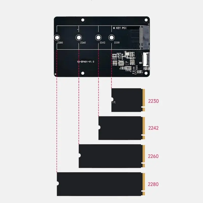 Плата расширения адаптера твердого диска PCIe-M.2 NVMe с кабелем FPC для Raspberry