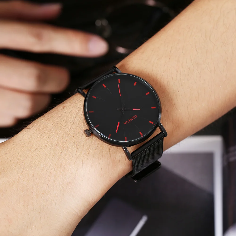 

reloj mujer Women Watch black Montre Femme Mesh Belt ultra-thin Wristwatches unisex relojes para mujer Fashion Luxury Watches