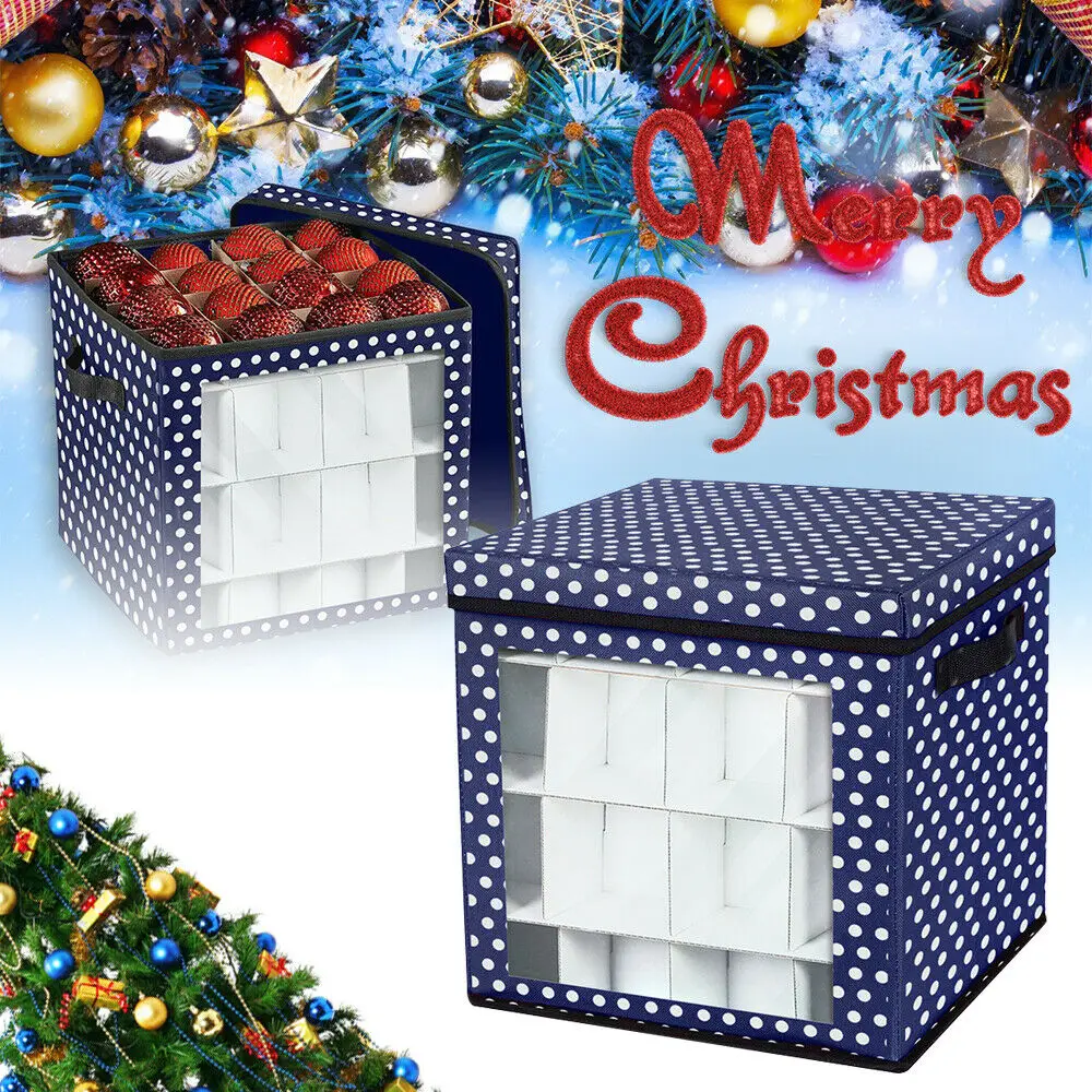 

Christmas Ornament Storage Box Hold 64 Christmas Balls Holiday Ornaments Xmas Ornament Storage Cube Organizer Christmas Chest