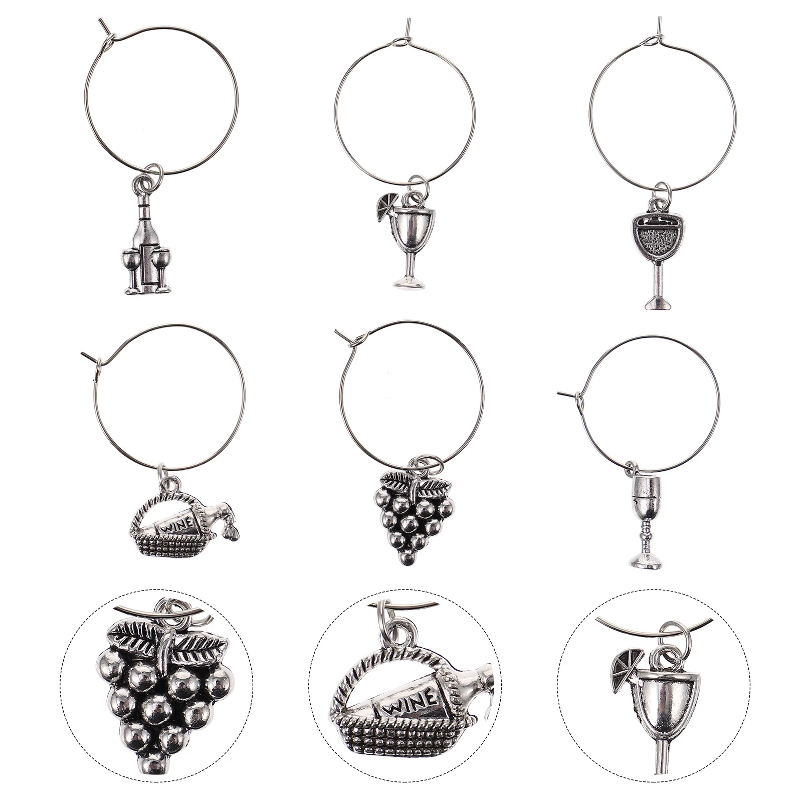 

Glasscharms Drink Party Marker Markers Ring Rings Tags Identifier Identifiers Decorations Decorative Beach Stem Tag Cup Charm