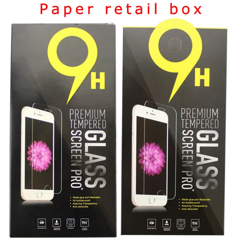 100pcs/lot Universal Paper Retail Package Packaging Box For iphone13pro max 12mini Tempered Glass Screen Protector Film