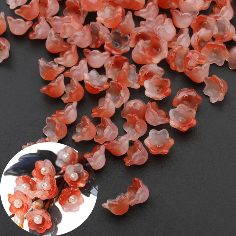 

10-50pcs 12mm Gradient Bell Orchid Flower Crystal Glass Beads Caps for Jewelry Making DIY Hairpin Earrings Bracelet Accessories