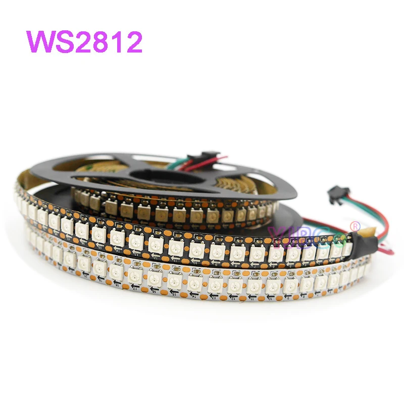 

Индивидуально Адресуемая светодиодная RGB лента WS2812B постоянного тока 5 В WS2812B, Светодиодная лента WS2812, умная Пиксельная лампа 30/60/74/96/5050 Led s/m, в...