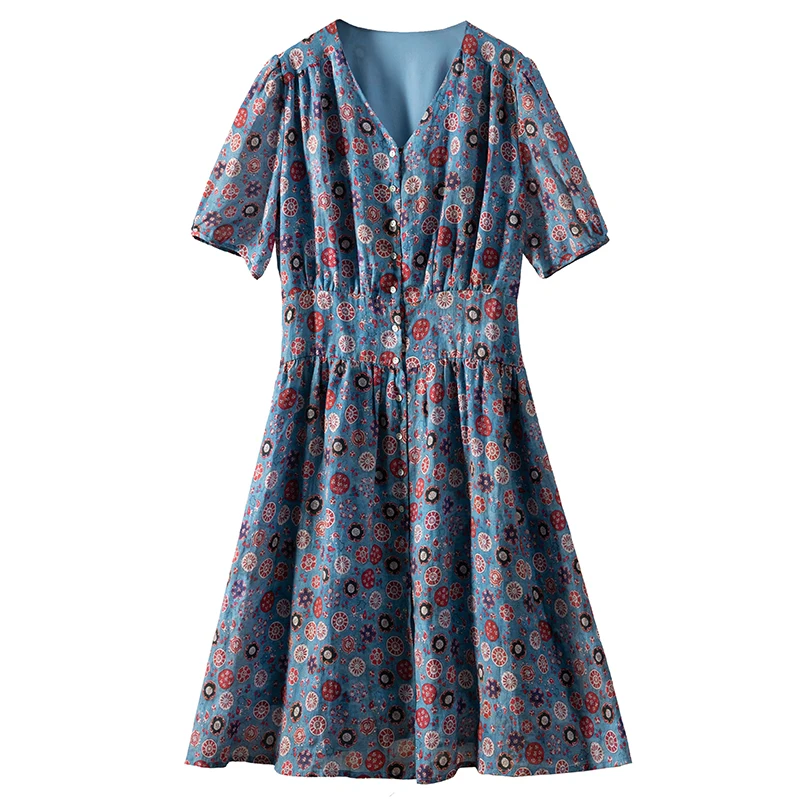 

Indie Folk Summer Dress Women New A-LINE Linen Knee-Length V-Neck Vestidos De Mujer Invierno 2023 Women Dress